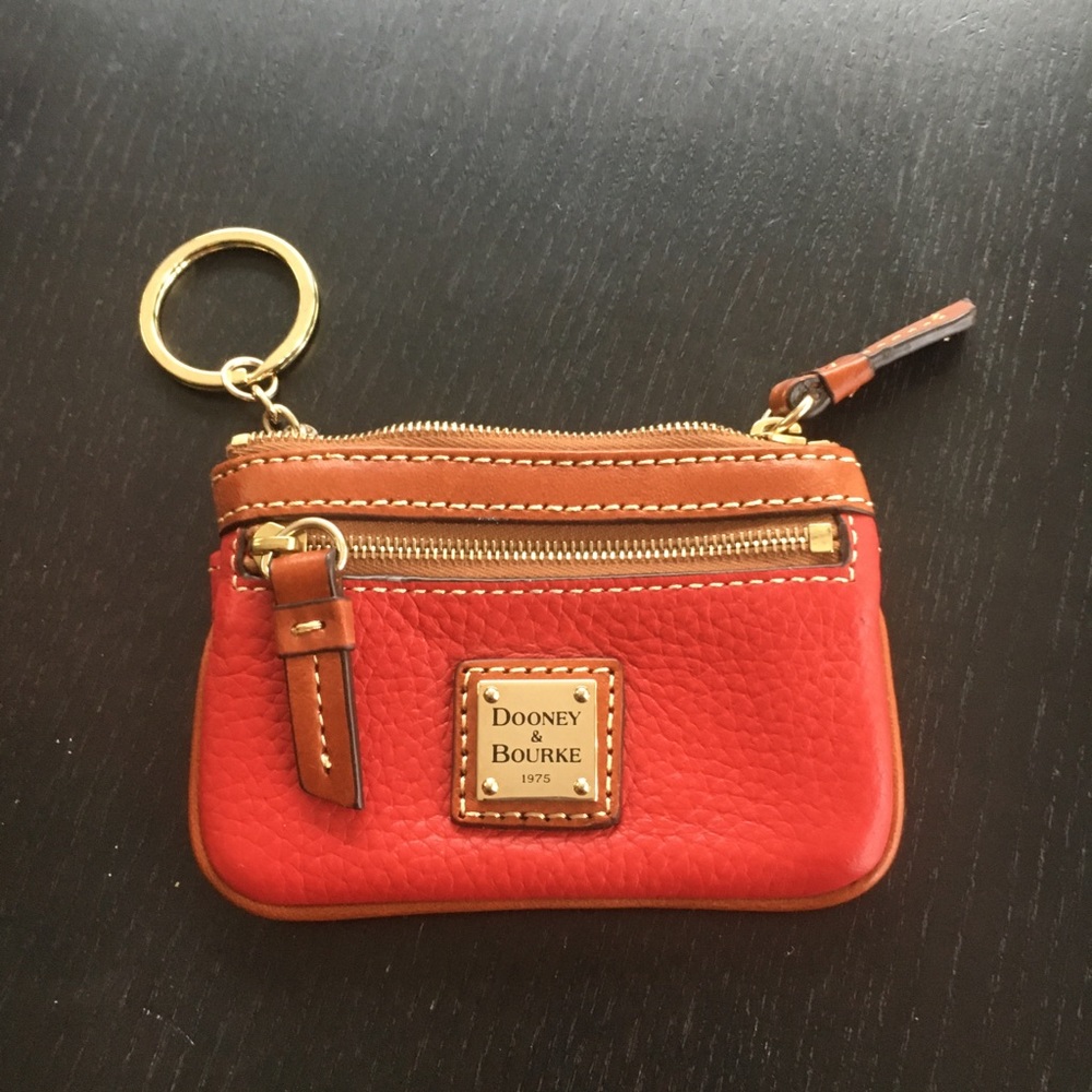 Dooney & Bourke Red Pebble Leather Coin Purse